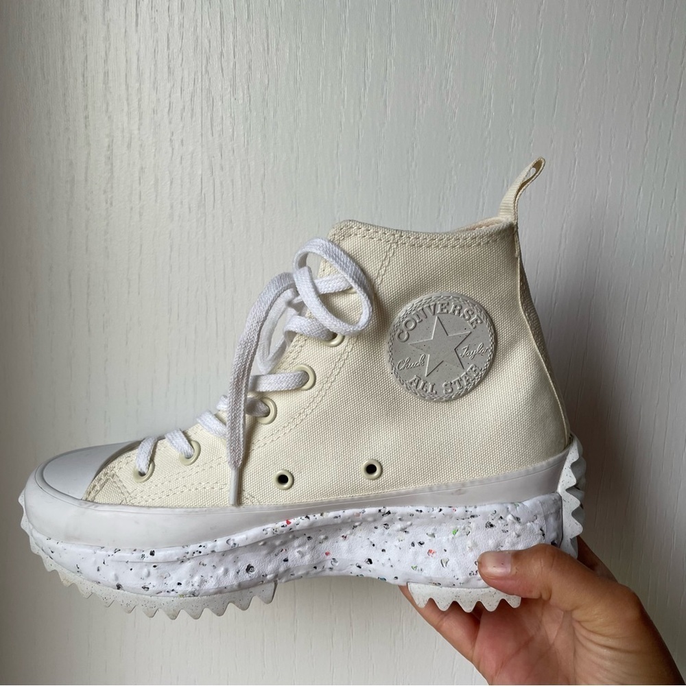 Converse Run Star Hike Crater Hi White and Cream Sneakers Size 5.5 - Picture 7 of 14